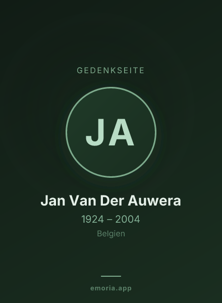 Gedenkportrait von Jan Van Der Auwera