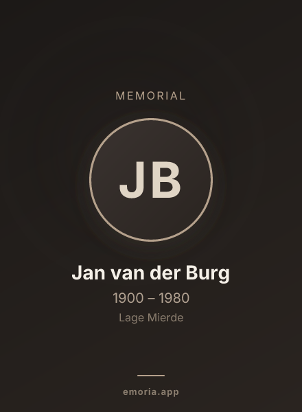 Memorial portrait of Jan van der Burg