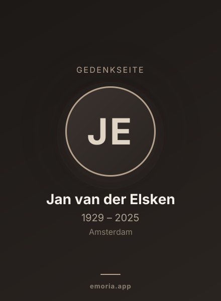 Gedenkportrait von Jan van der Elsken