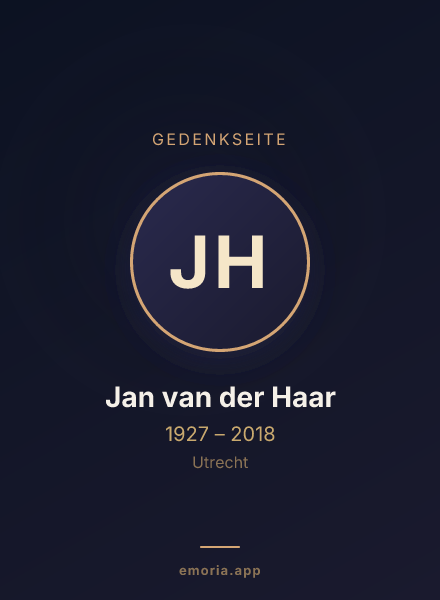 Gedenkportrait von Jan van der Haar