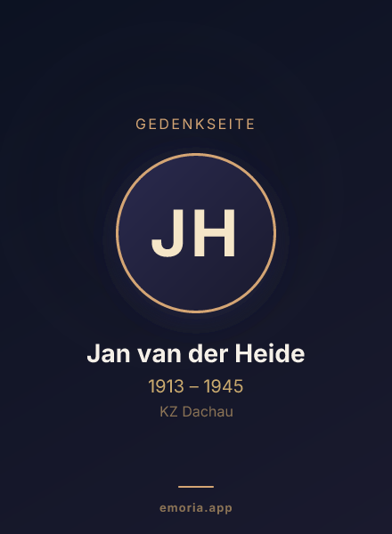 Gedenkportrait von Jan van der Heide