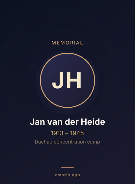 Memorial portrait of Jan van der Heide