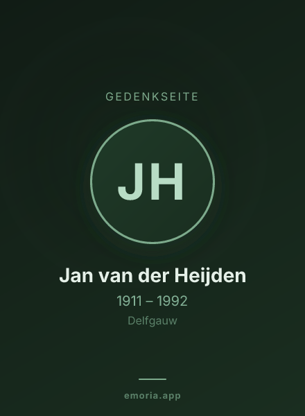 Gedenkportrait von Jan van der Heijden