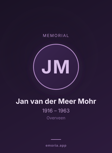 Memorial portrait of Jan van der Meer Mohr