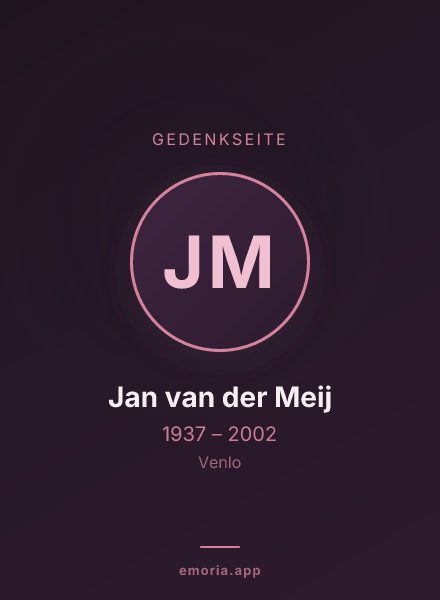 Gedenkportrait von Jan van der Meij