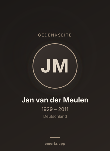 Gedenkportrait von Jan van der Meulen