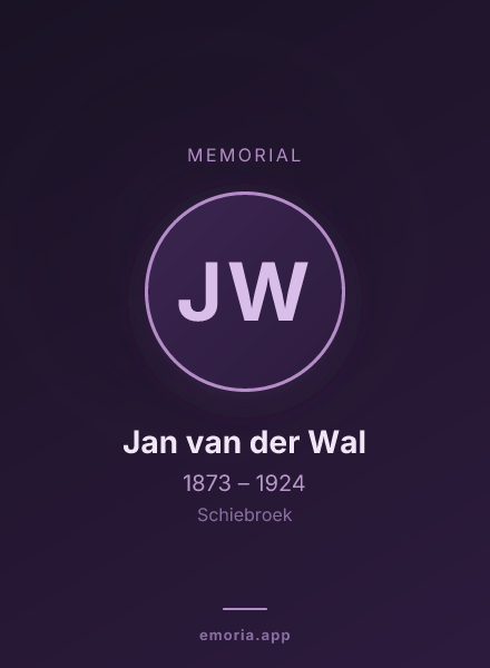 Memorial portrait of Jan van der Wal