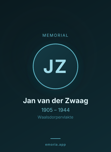 Memorial portrait of Jan van der Zwaag