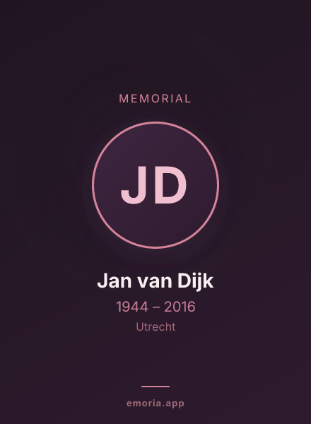 Memorial portrait of Jan van Dijk