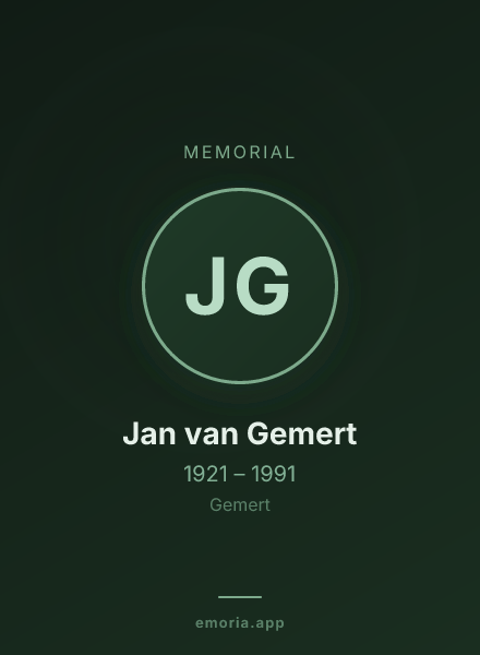 Memorial portrait of Jan van Gemert