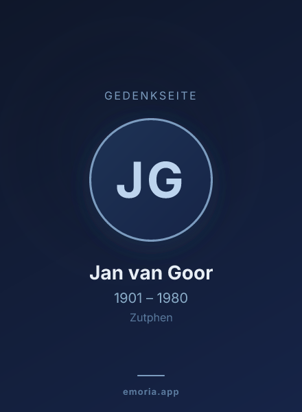 Gedenkportrait von Jan van Goor