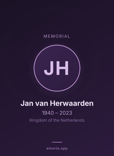 Memorial portrait of Jan van Herwaarden