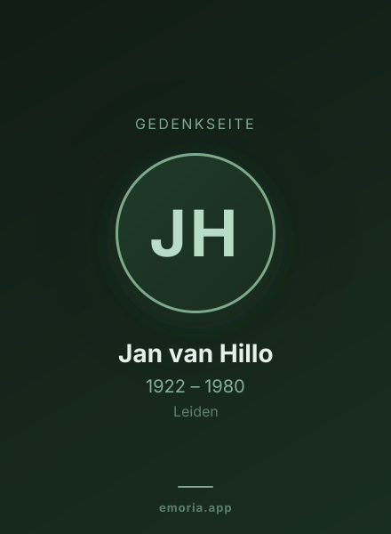 Gedenkportrait von Jan van Hillo