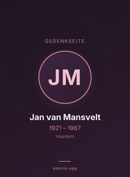 Gedenkportrait von Jan van Mansvelt
