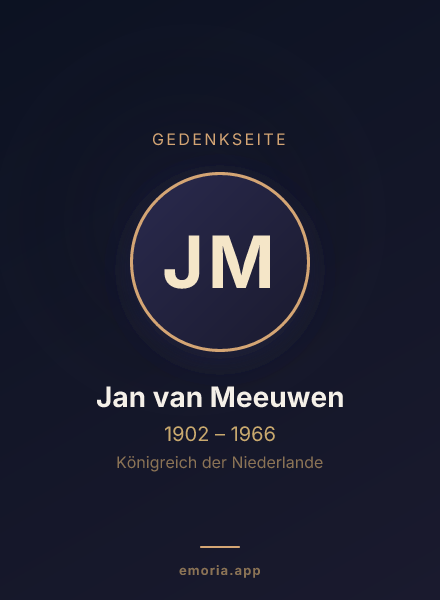 Gedenkportrait von Jan van Meeuwen