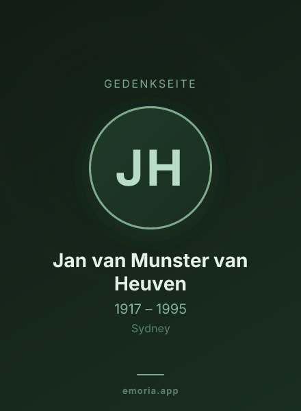 Gedenkportrait von Jan van Munster van Heuven