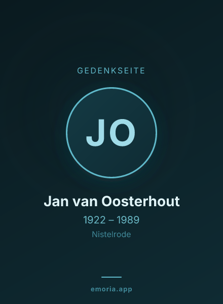 Gedenkportrait von Jan van Oosterhout