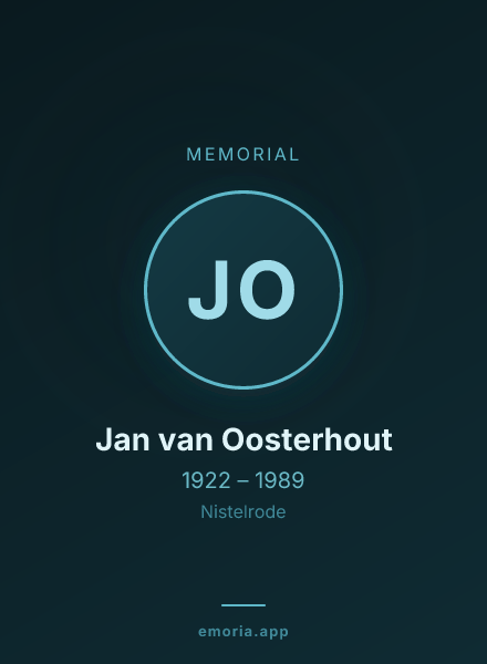 Memorial portrait of Jan van Oosterhout