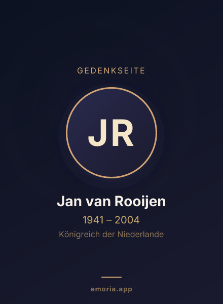 Gedenkportrait von Jan van Rooijen