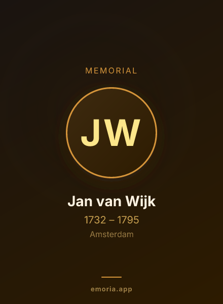 Memorial portrait of Jan van Wijk