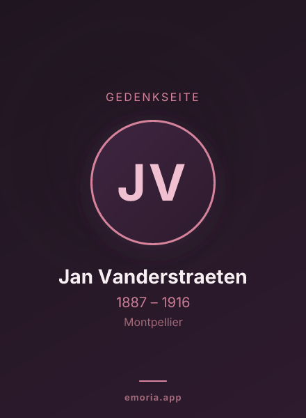 Gedenkportrait von Jan Vanderstraeten