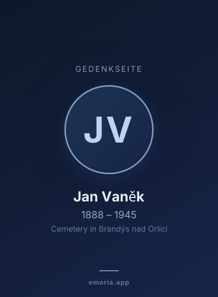 Gedenkportrait von Jan Vaněk