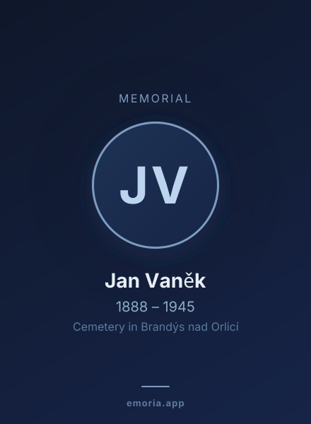 Memorial portrait of Jan Vaněk