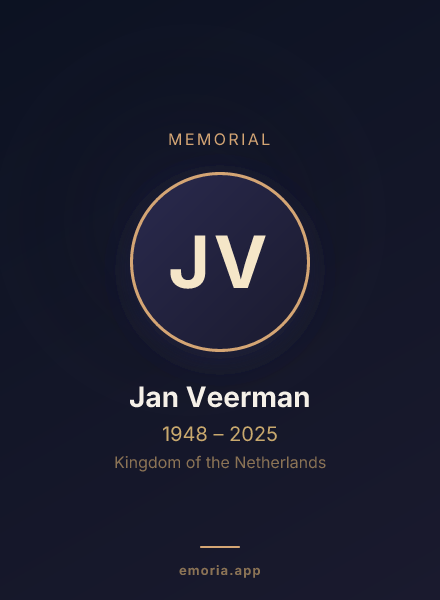 Memorial portrait of Jan Veerman