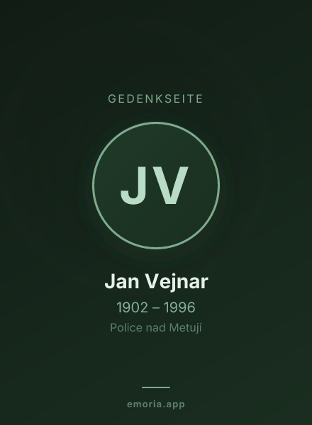Gedenkportrait von Jan Vejnar