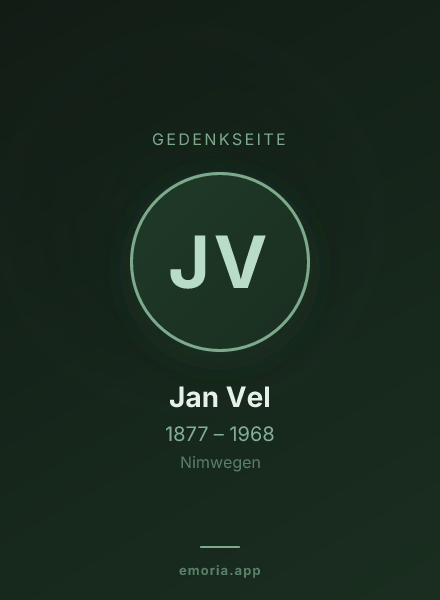 Gedenkportrait von Jan Vel