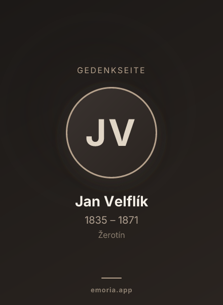 Gedenkportrait von Jan Velflík