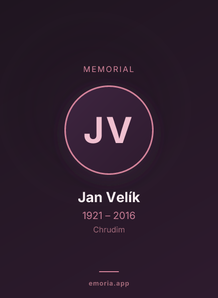 Memorial portrait of Jan Velík