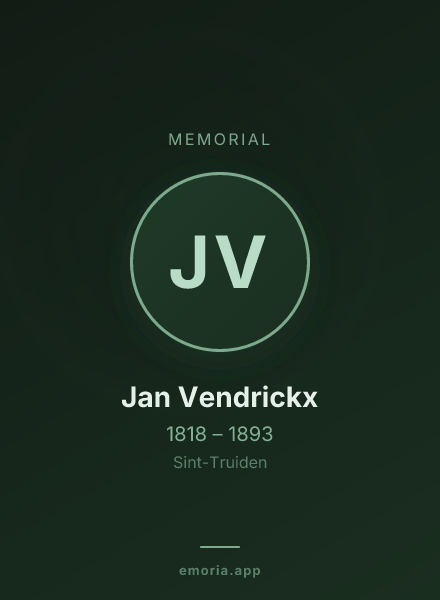 Memorial portrait of Jan Vendrickx