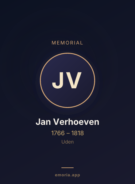 Memorial portrait of Jan Verhoeven