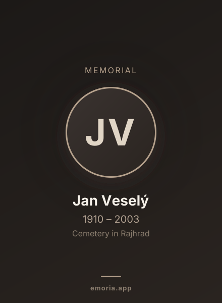 Memorial portrait of Jan Veselý