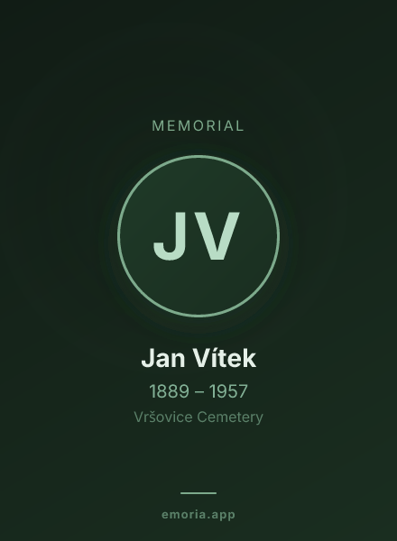 Memorial portrait of Jan Vítek