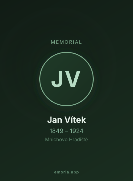 Memorial portrait of Jan Vítek