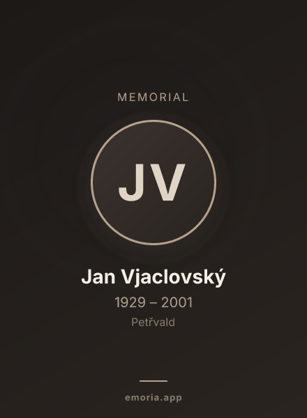 Memorial portrait of Jan Vjaclovský