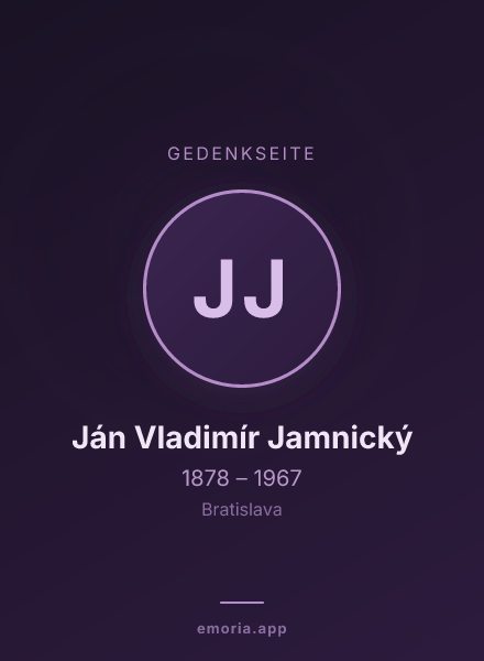 Gedenkportrait von Ján Vladimír Jamnický