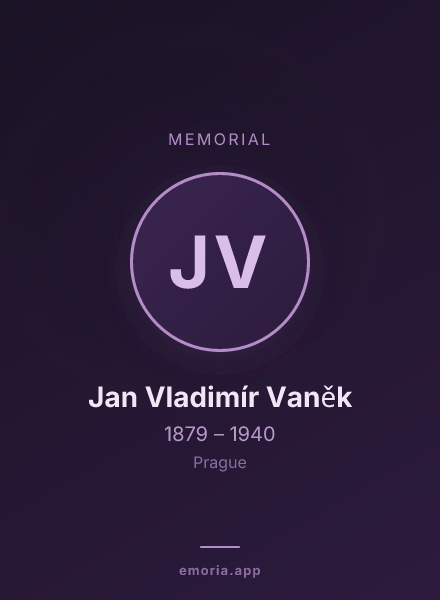 Memorial portrait of Jan Vladimír Vaněk