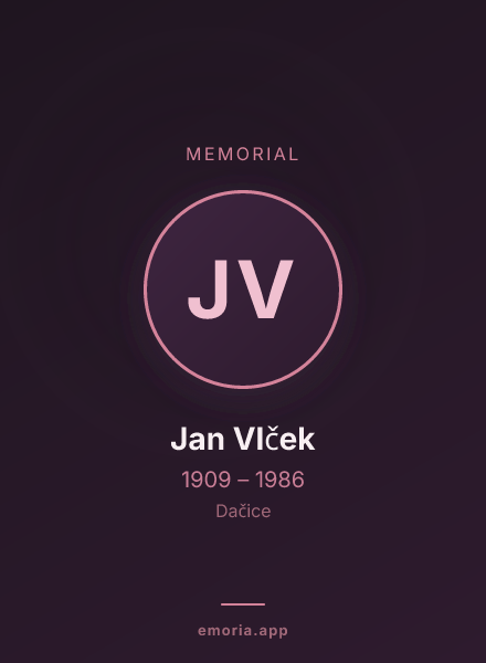 Memorial portrait of Jan Vlček