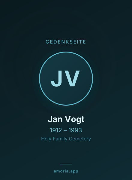 Gedenkportrait von Jan Vogt