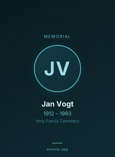 Memorial portrait of Jan Vogt