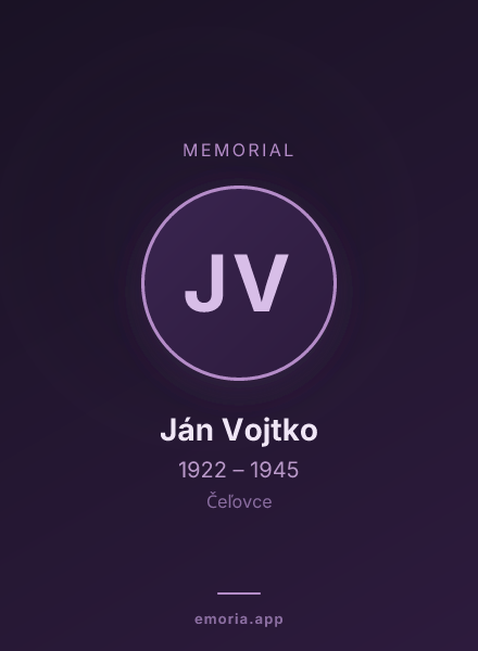 Memorial portrait of Ján Vojtko