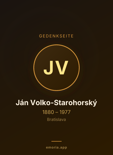 Gedenkportrait von Ján Volko-Starohorský