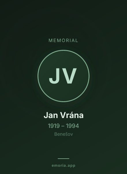 Memorial portrait of Jan Vrána