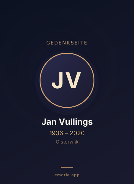 Gedenkportrait von Jan Vullings
