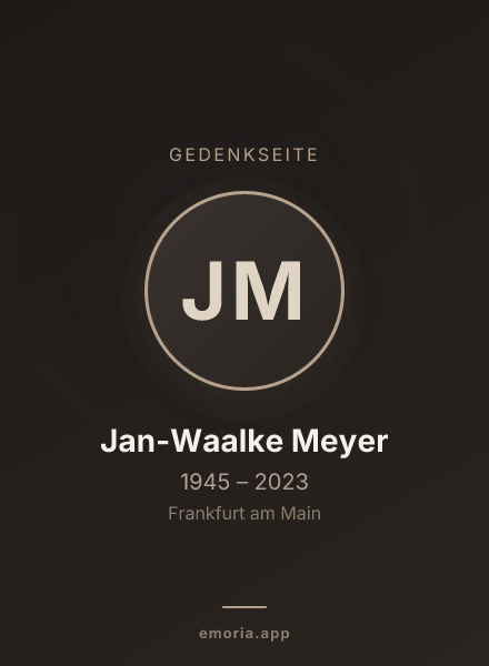 Gedenkportrait von Jan-Waalke Meyer