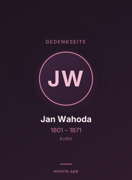 Gedenkportrait von Jan Wahoda