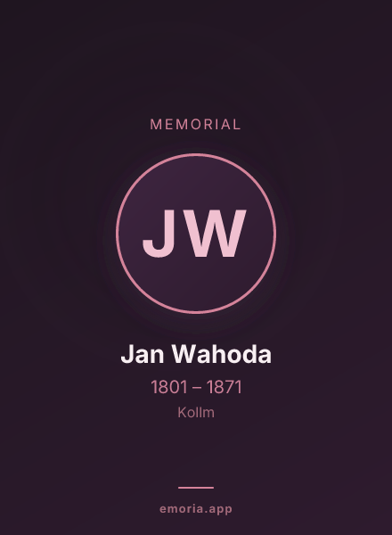Memorial portrait of Jan Wahoda